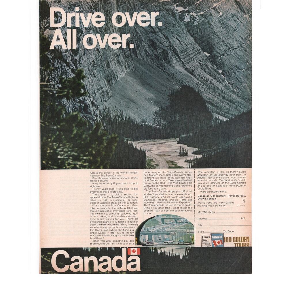 Canada Government Travel Bureau Advertisement Vintage 1969 Vacation Tourism